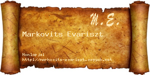 Markovits Evariszt névjegykártya